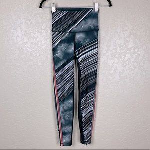 WITH striped tie dye high waisted leggings